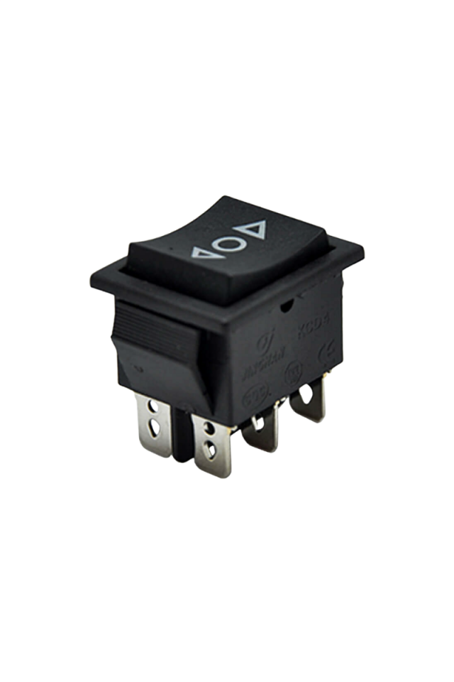Kare (On)-Off-(On) Işıksız Geniş Yaylı OK İşaretli Anahtar Siyah 6 Pinli Yaylı OK Yönlü Switch (5 Adet)