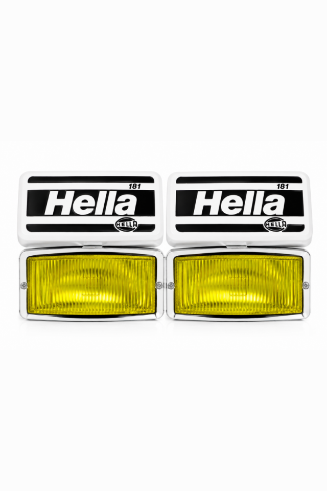 Hella 181 Sarı Cam Sis Farı Takımı – Beyaz Kapaklı Klasik Etiketçilere Özel Yardımcı Far Seti (2 Adet)