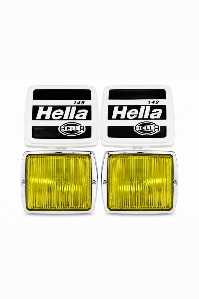 Hella 149 Sarı Cam Sis Farı Takımı – Beyaz Kapaklı Klasik Etiketçilere Özel Yardımcı Far Seti (2 Adet)