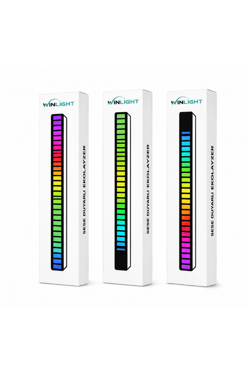 Sese Duyarlı RGB LED Ekolayzer - 32 LED Müzik Ritim Işığı USB
