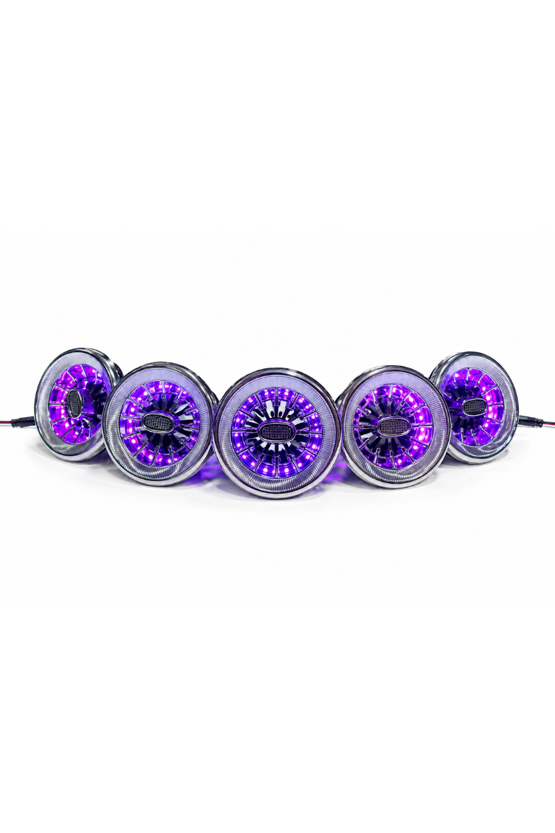 VIP Universal LED Ambiyanslı Araç Klima Menfezi Bluetooth Kontrol ( 5’ li Set ) ( 9-10cm Çap )