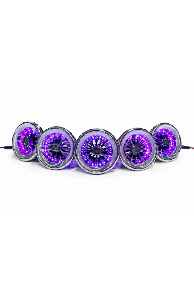VIP Universal LED Ambiyanslı Araç Klima Menfezi Bluetooth Kontrol ( 5’ li Set ) ( 9-10cm Çap )