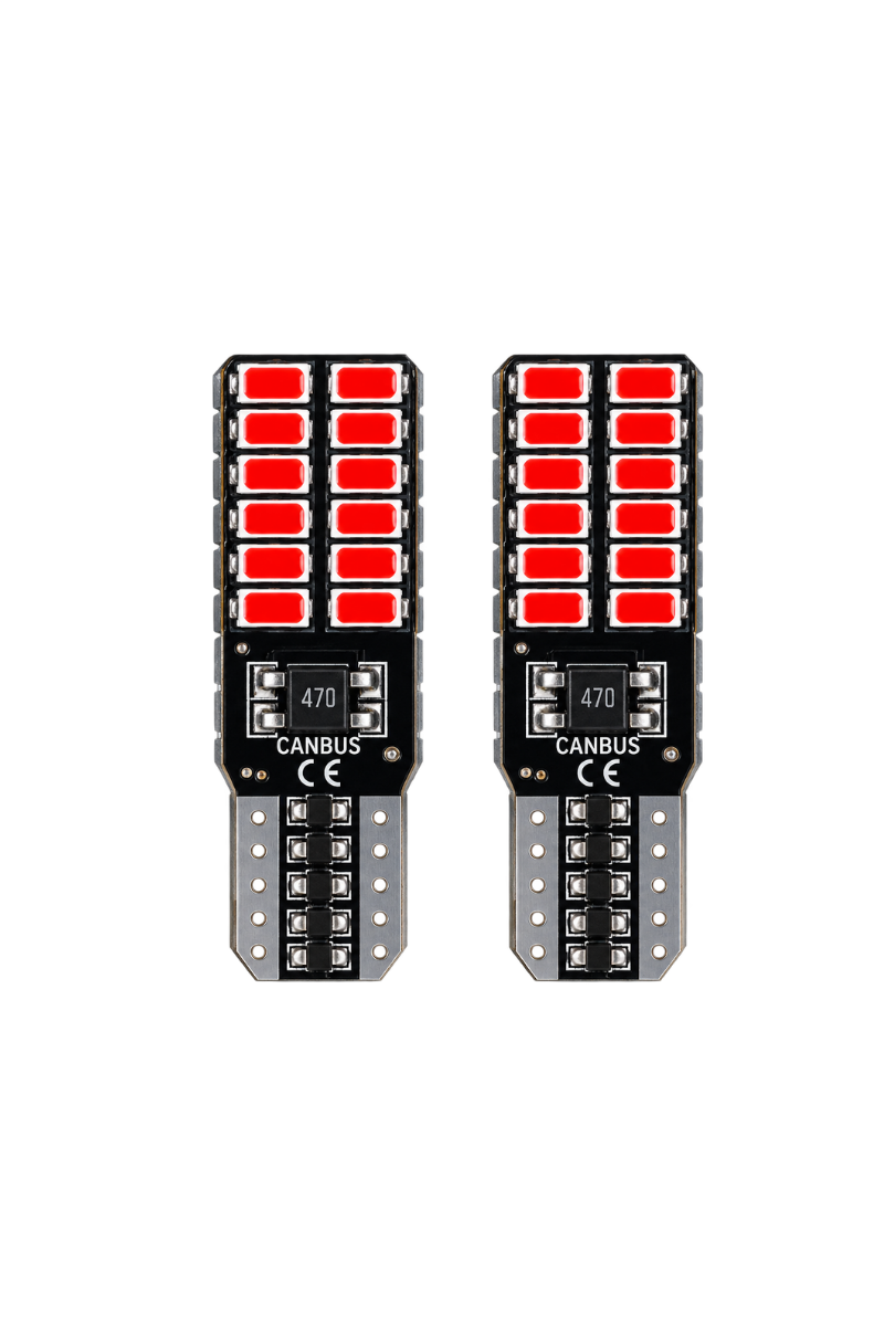 T10 24 LED CANBUS Kırmızı Ampul Yüksek Parlaklık W5W Park ve Plaka LED (2 Adet)