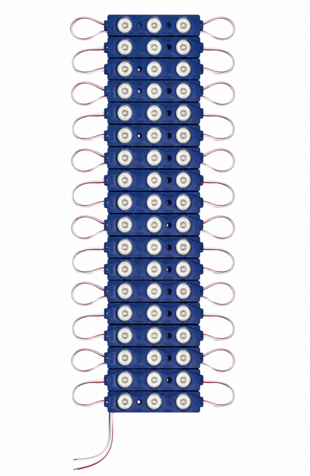 3 Lensli Modül Led Turkuaz 12 Volt 1.2 Watt 2835 ( 10 Adet )