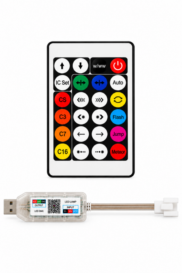 5V USB Girişli Bluetooth Kontrollü Pixel LED Kontrol Devresi WS2812B