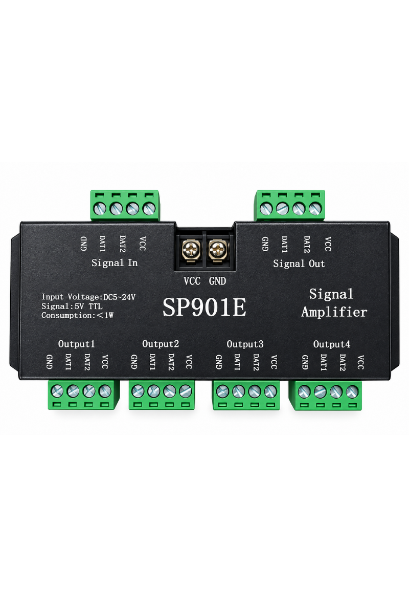 SP901E 5-24V Pixel Led Sinyal Amplifikatörü ve Tekrarlayıcısı WS2811-WS2812B
