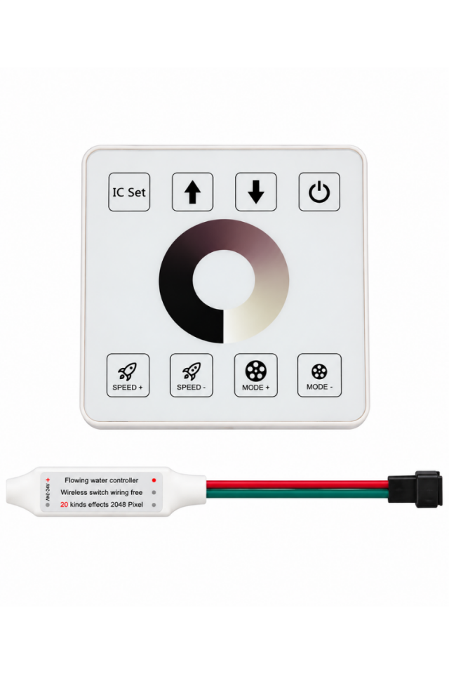 12-24V Kablosuz Duvar Tipi Tek Renk Pixel Şerit Led Kontrol Paneli
