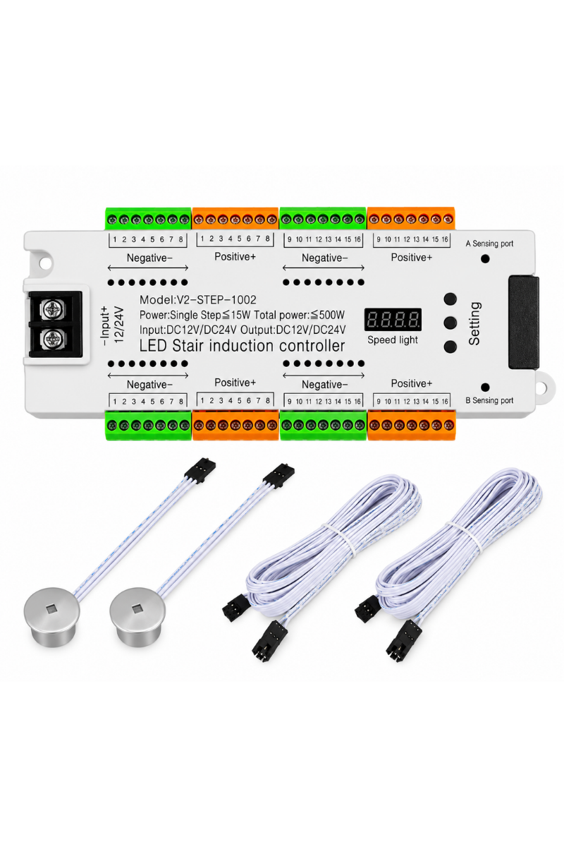 12-24V Sensörlü Merdiven Basamak LED Aydınlatma Kontrol Devresi 32 Basamak Çıkışlı
