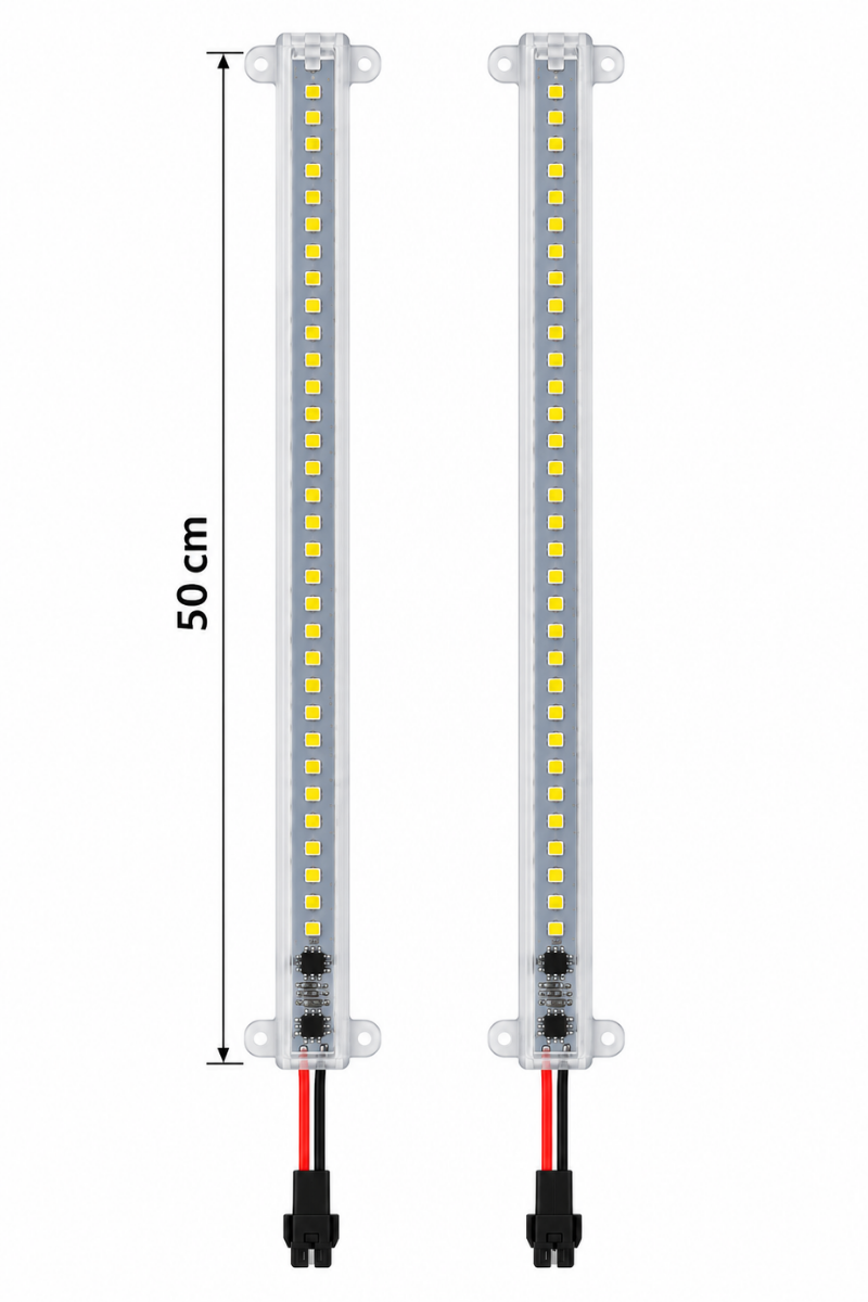 220V Şeffaf Cam Kasalı 4014 Dim Edilebilir 50 CM Beyaz Çubuk Bar Led