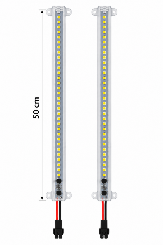 220V Şeffaf Cam Kasalı 4014 Dim Edilebilir 50 CM Beyaz Çubuk Bar Led