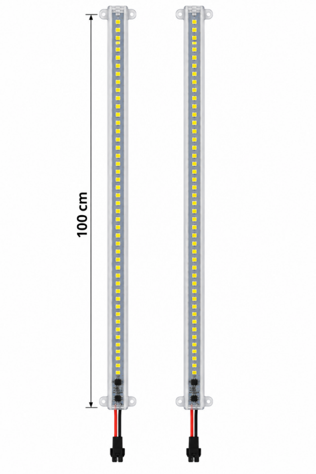 220V Şeffaf Cam Kasalı 4014 Dim Edilebilir 1 Mt. Gün Işığı Çubuk Bar Led
