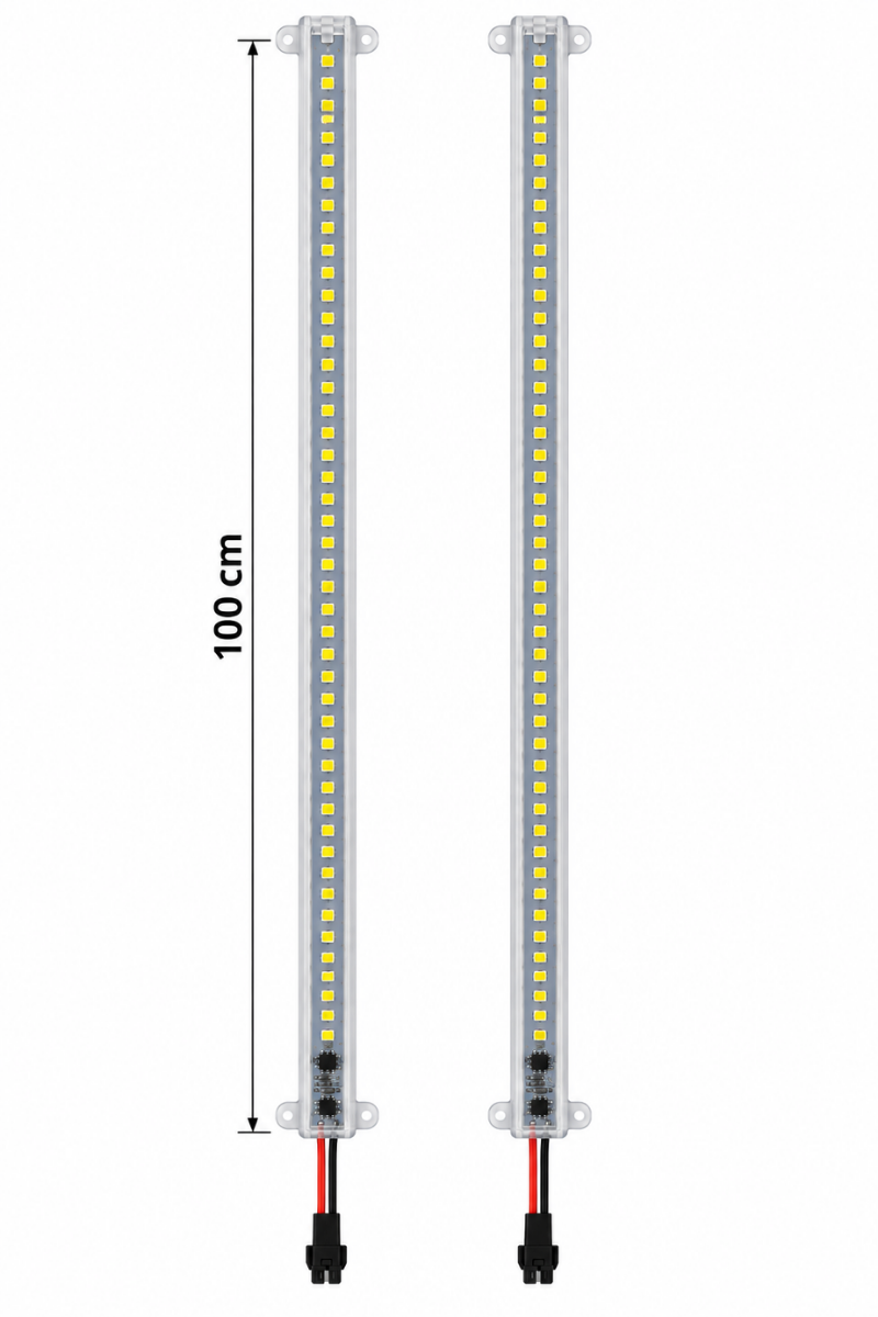 220V Şeffaf Cam Kasalı 4014 Dim Edilebilir 1 Mt. Beyaz Çubuk Bar Led